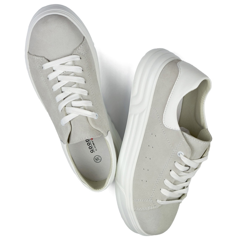 Skinnskor för kvinnor med platt sula, grå 1