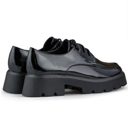 Svarta snörskor i patent, damskor med tjock sula 1