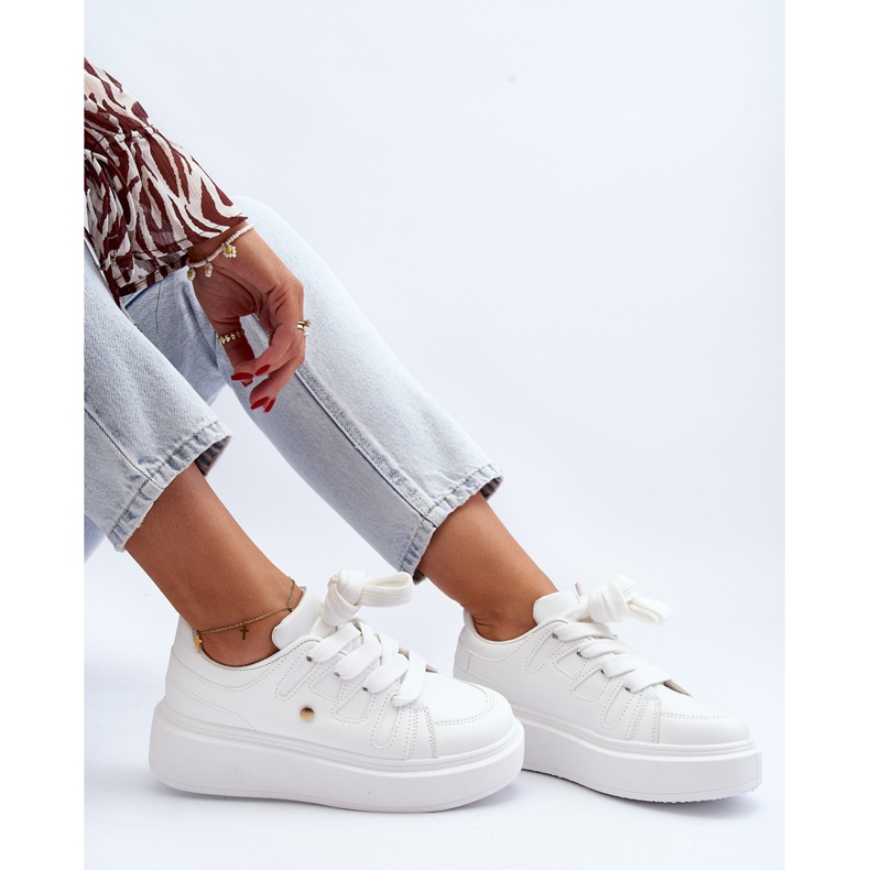 Platformsneakers dam, White Asylia vit 1