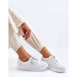 Vinceza Dam Läder Sports Sneakers Skor Vit Brumia 1