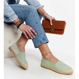 Olive espadrilles med glans på Ming-plattformen grön 1