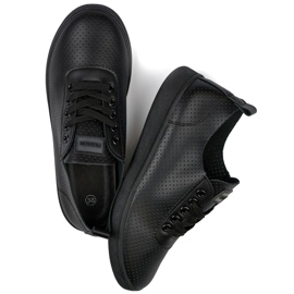 Svarta genombrutna sneakers, genombrutna sneakers för kvinnor 1