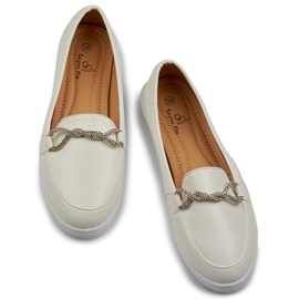 Bekväma vita dammockasiner med strass 1