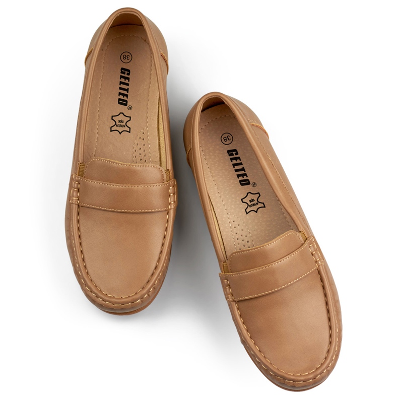 Mörkbeige bekväma dammockasiner 1