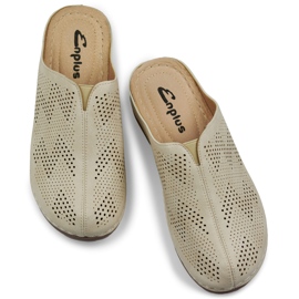 Kvinnors hälsa flipflops med slutna tår beige 1