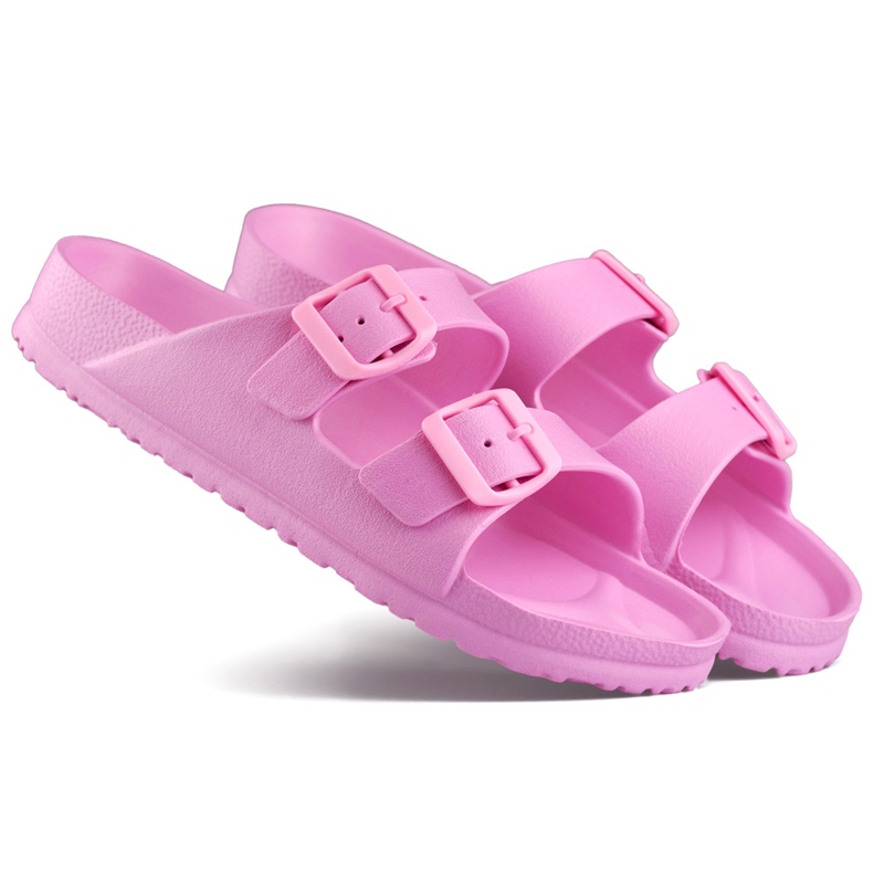 Rosa flipflops med två spännen 2