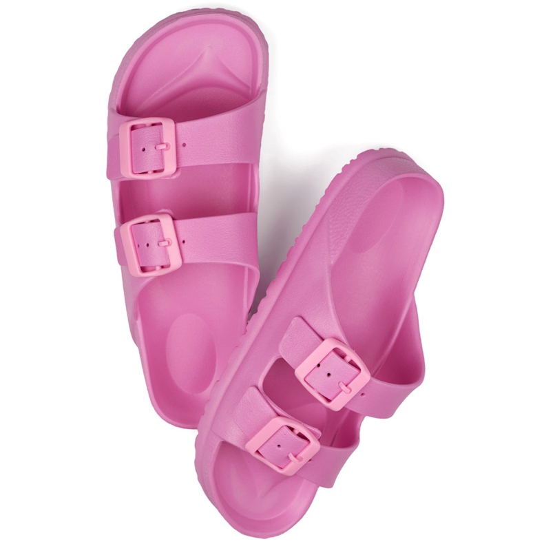 Rosa flipflops med två spännen 1