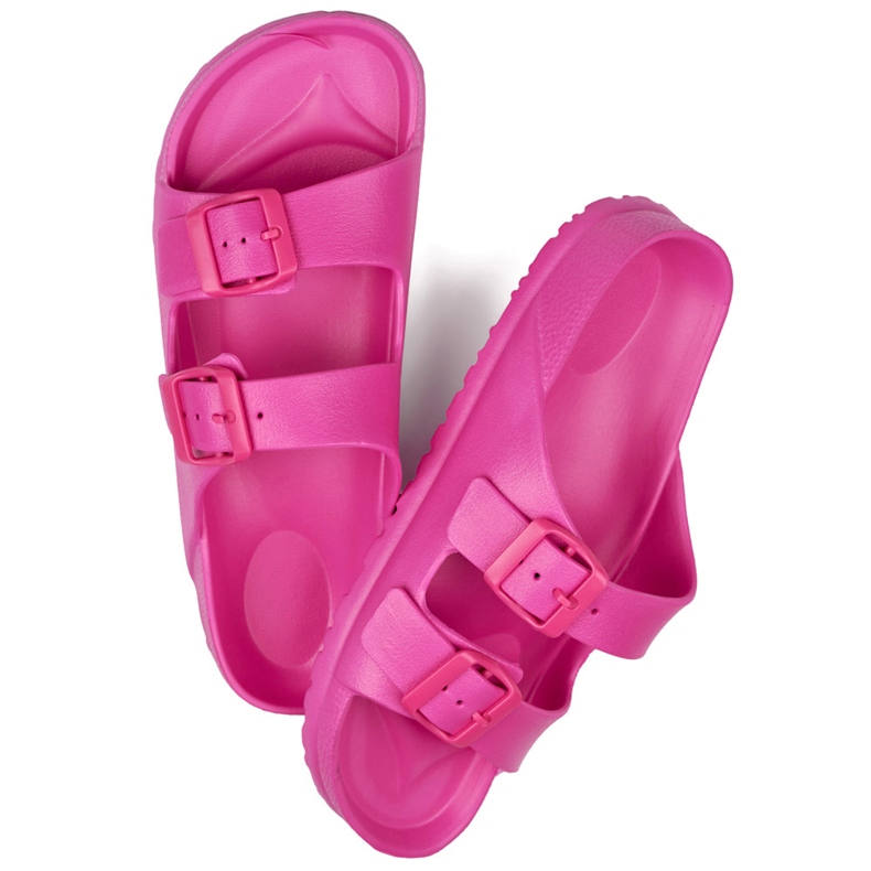 Rosa flipflops med två spännen 2