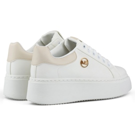 Vita sneakers med tjock sula, damsportskor 1
