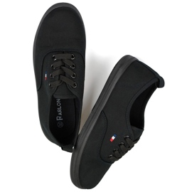 Svarta sneakers med svart sula, damsneakers 1