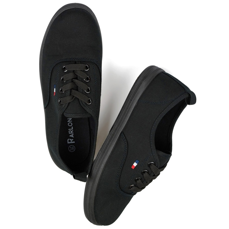 Svarta sneakers med svart sula, damsneakers 1