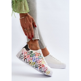Sneakers för kvinnor med hjärtan Vita Claral 1