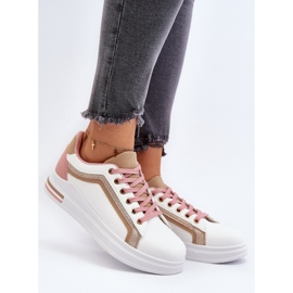 Beige Damsneakers Med Glitter Elnami vit 2