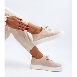 Beige Openwork Sneakers för kvinnor Unassemia 1