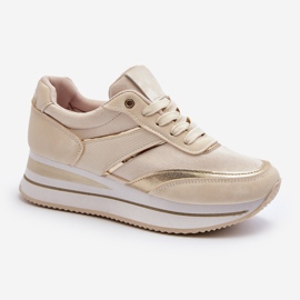 Damsportskor, Platform Sneakers, Beige Atnarama 1