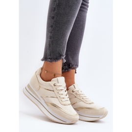 Damsportskor, Platform Sneakers, Beige Atnarama 2