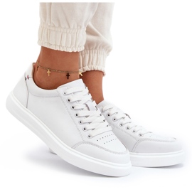 Vinceza Sneakers för kvinnor Naturläder Vit Dimpna 7