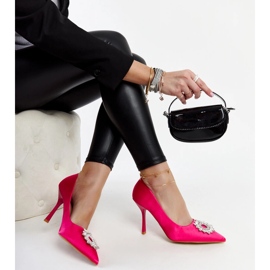 Rosa höga klackar med satinfinish och strass från Susegana 1