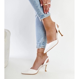 Vit öppen klack Fontanile höga klackar 1