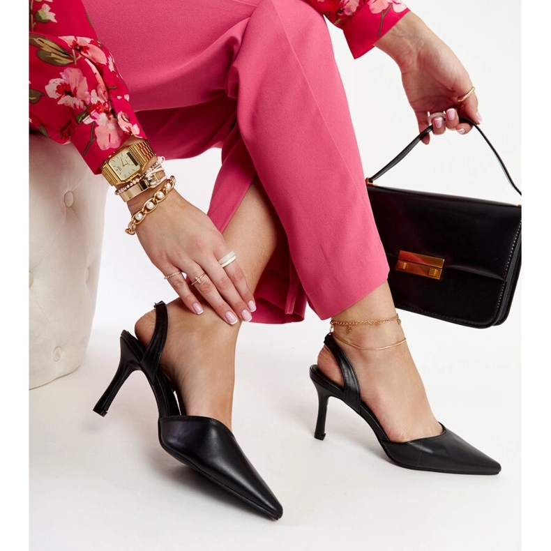 Svarta Fontanile pumps med öppen häl 1