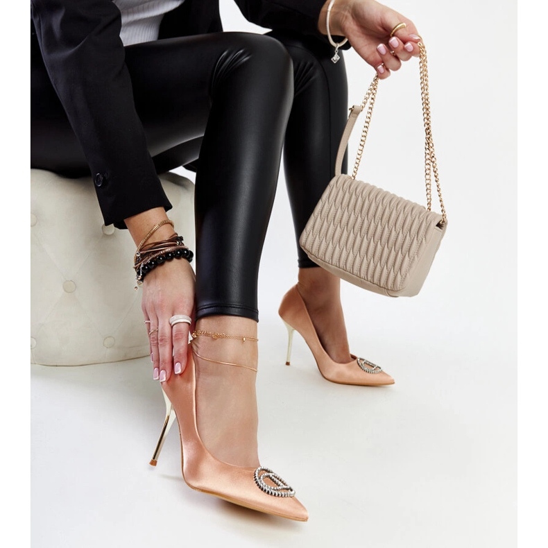 Ljusrosa höga klackar med Elife zirkoner 1