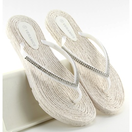 Gummitofflor som espadrillos ls069 vita 2