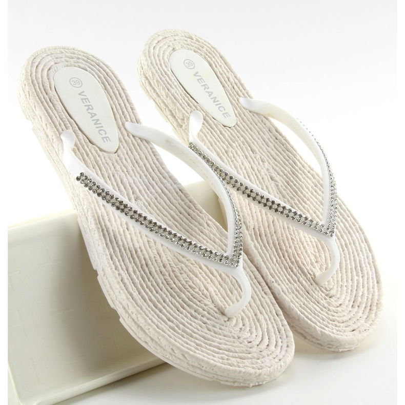 Gummitofflor som espadrillos ls069 vita 2