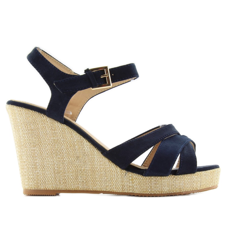 Sandaler på kilen BL337 blå marinblå 1