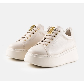 Karino sneakers i beige läder 1
