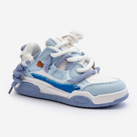 Damsneakers med tjock snörning, blå Miatora 1