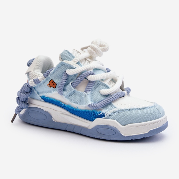 Damsneakers med tjock snörning, blå Miatora 1