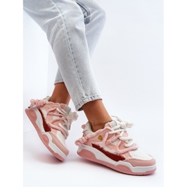 Damsneakers med tjock snörning Rosa Miatora 1