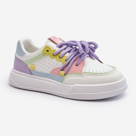 Eko läder Sneakers för kvinnor Multicolor Avanalis vit 2