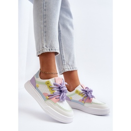 Eko läder Sneakers för kvinnor Multicolor Avanalis vit 1
