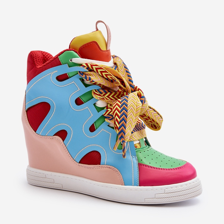 Wedge Sneakers för kvinnor Multicolor Leoppa mångfärgad 2