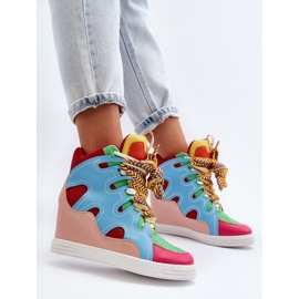 Wedge Sneakers för kvinnor Multicolor Leoppa mångfärgad 1