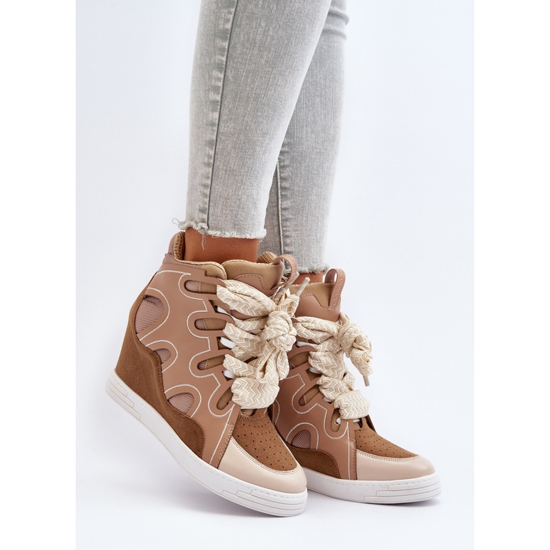 Wedge Sneakers dam Beige Leoppa 2