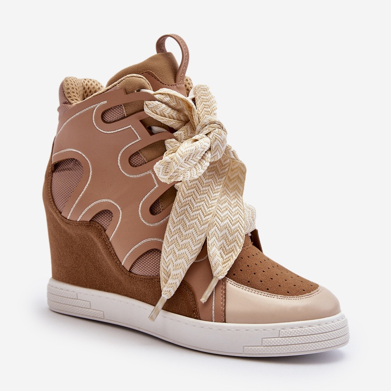 Wedge Sneakers dam Beige Leoppa 1