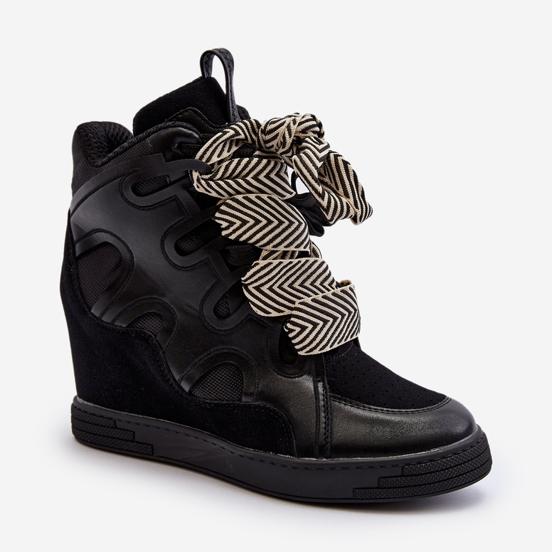 Wedge Sneakers dam Svart Leoppa 2