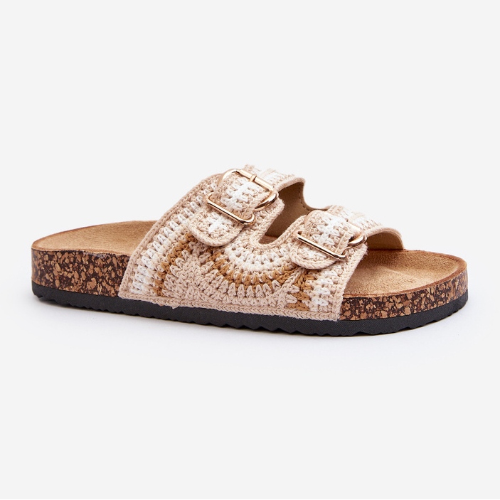 Damflipflops med korksula, Beige Fannea 2