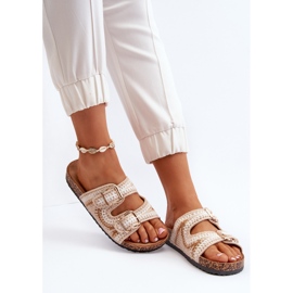 Damflipflops med korksula, Beige Fannea 1
