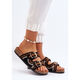 Damflipflops med korksula, Svart Fannea 2