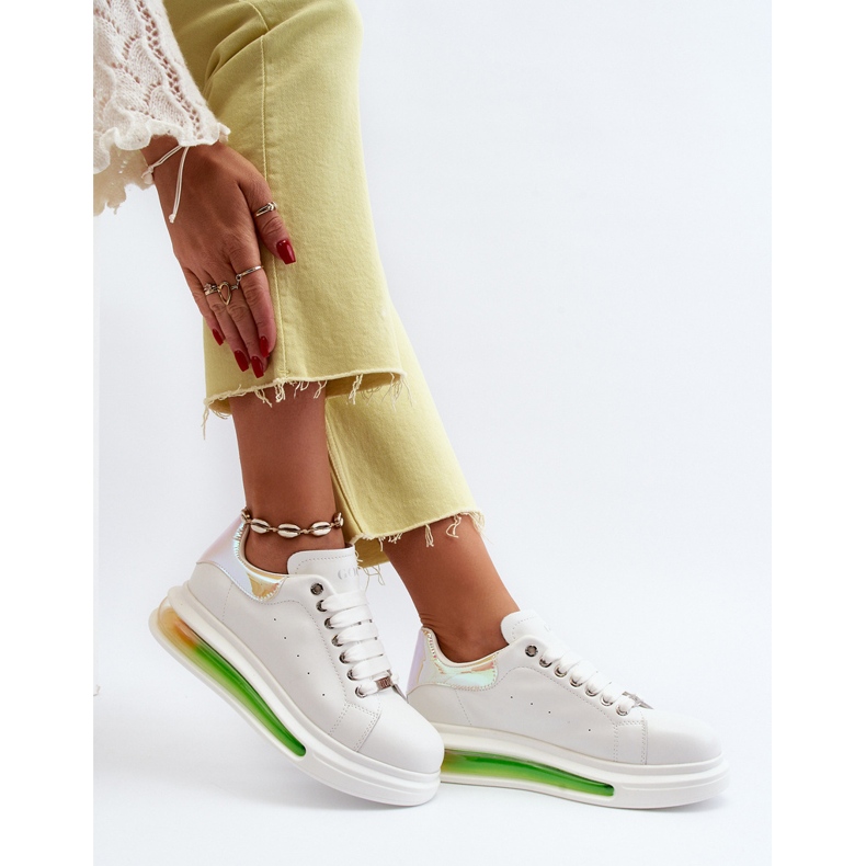 Sneakers i läder för dam GOE NN2N4029 Vit 1