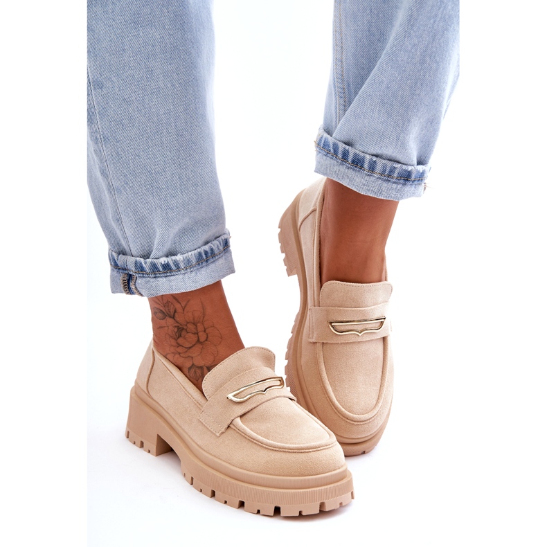 Seastar Slip-On Loafers i mocka för kvinnor Beige Pure Love 3