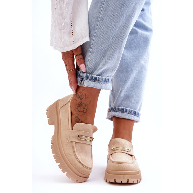 Seastar Slip-On Loafers i mocka för kvinnor Beige Pure Love 2