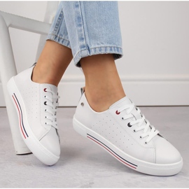 Filippo DP6029 vita sportskor i läder för kvinnor 1