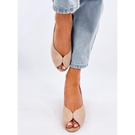 Venus Khaki sandaler med klack beige 1