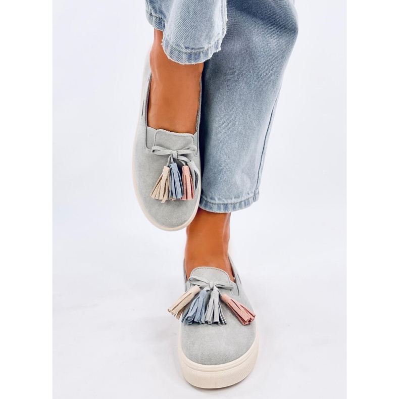 Salma Grey sneakers med fransar grå 2