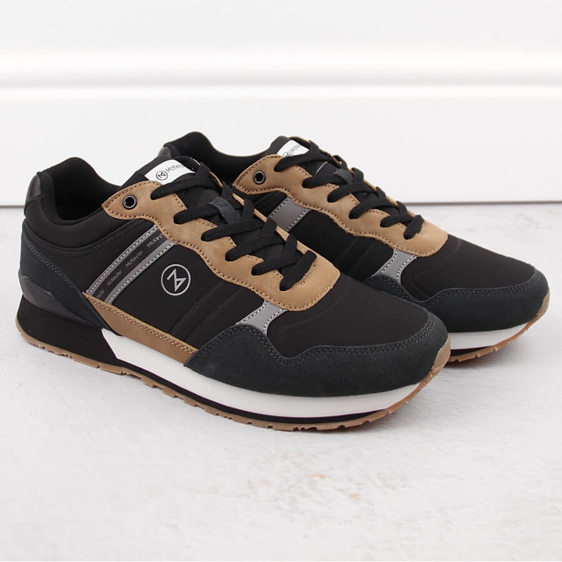 McKeylor 74111 sportskor för män i svart läder 1