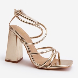 Fashionabla Josette Gold sandaler med hög klack gyllene 2